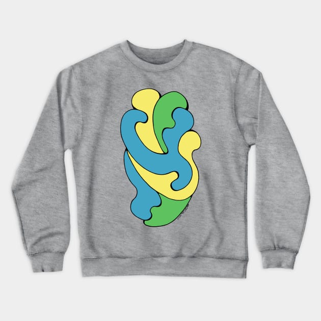 Embracing Curves (Yellow, Blue, Green) Crewneck Sweatshirt by AzureLionProductions